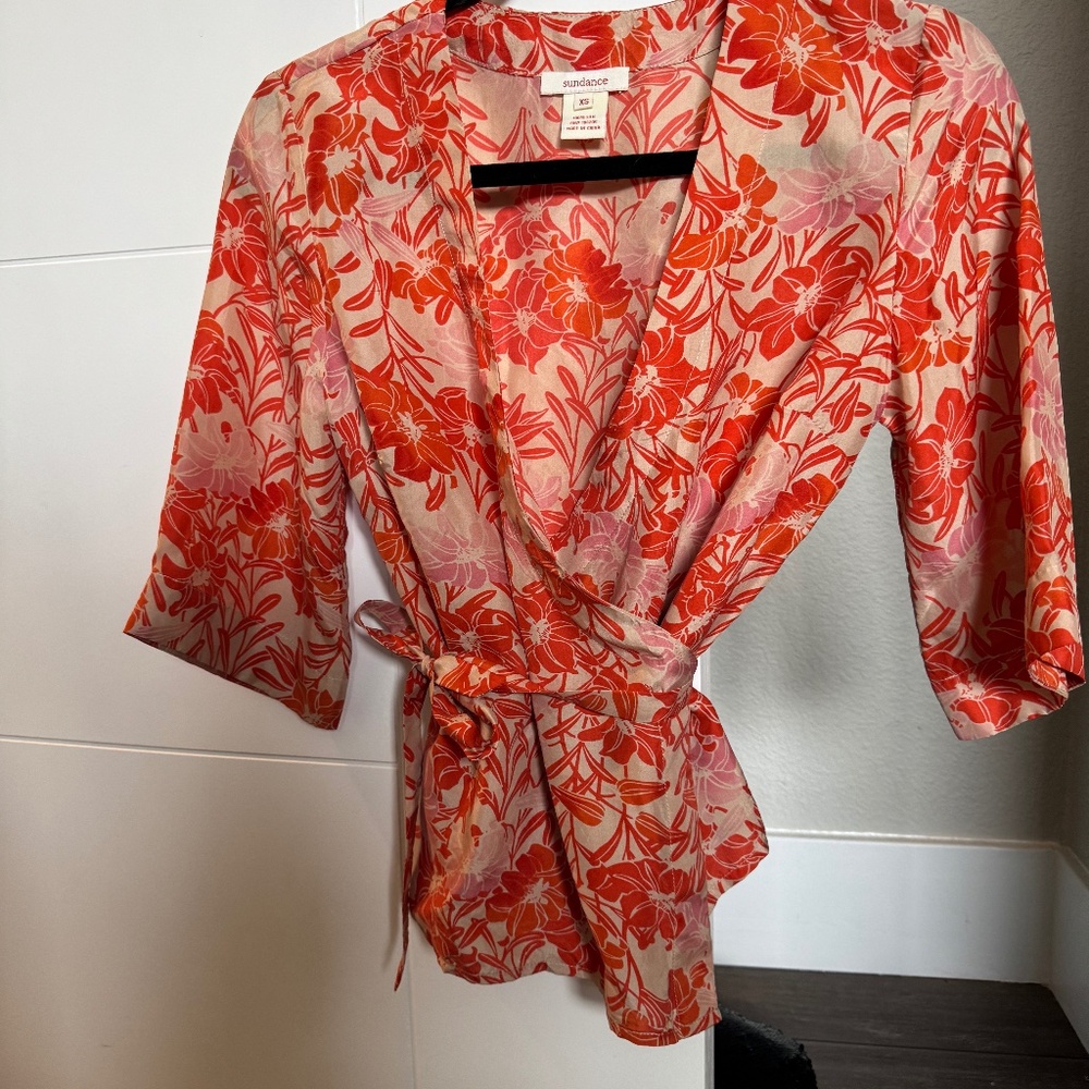 Sundance Silk Wrap Blouse